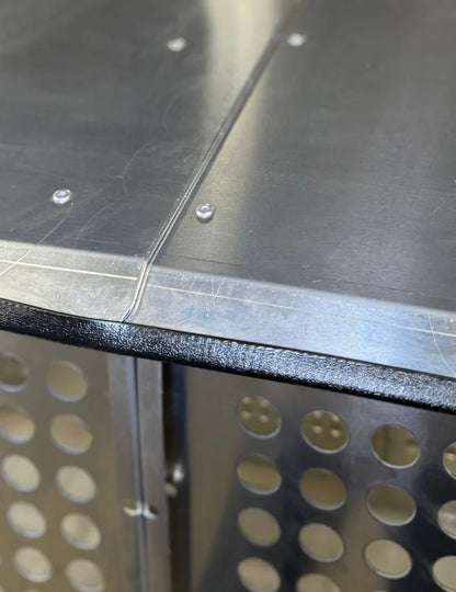 Owens Dog Box 55600 Professional K9 Series Kennel / 46.5 W x 133 D x 63.5 H / Hole Ventilation / Mill Finish Aluminum