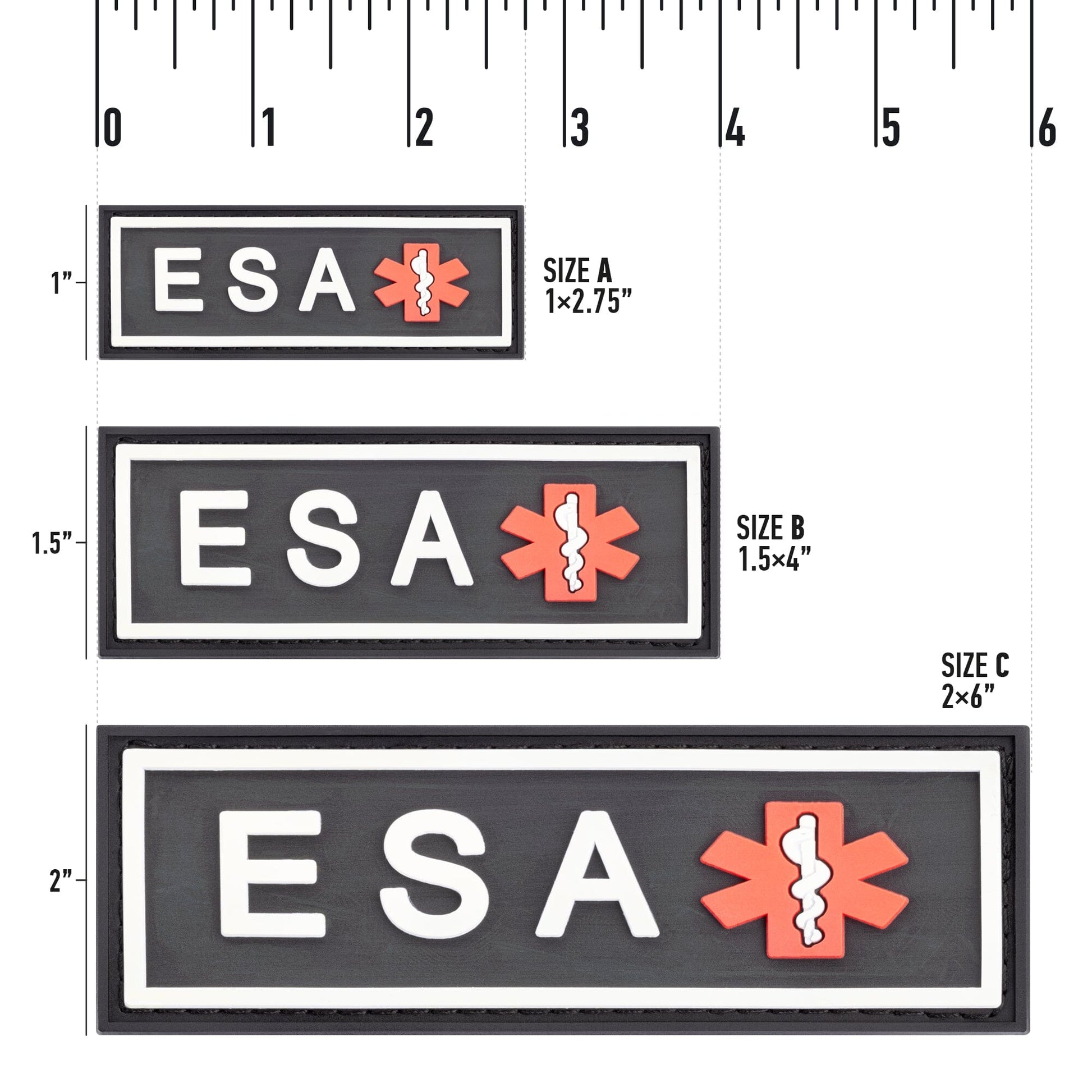 Dogline ESA dog 3D rubber patches – durable identification patches for emotional support animal gear