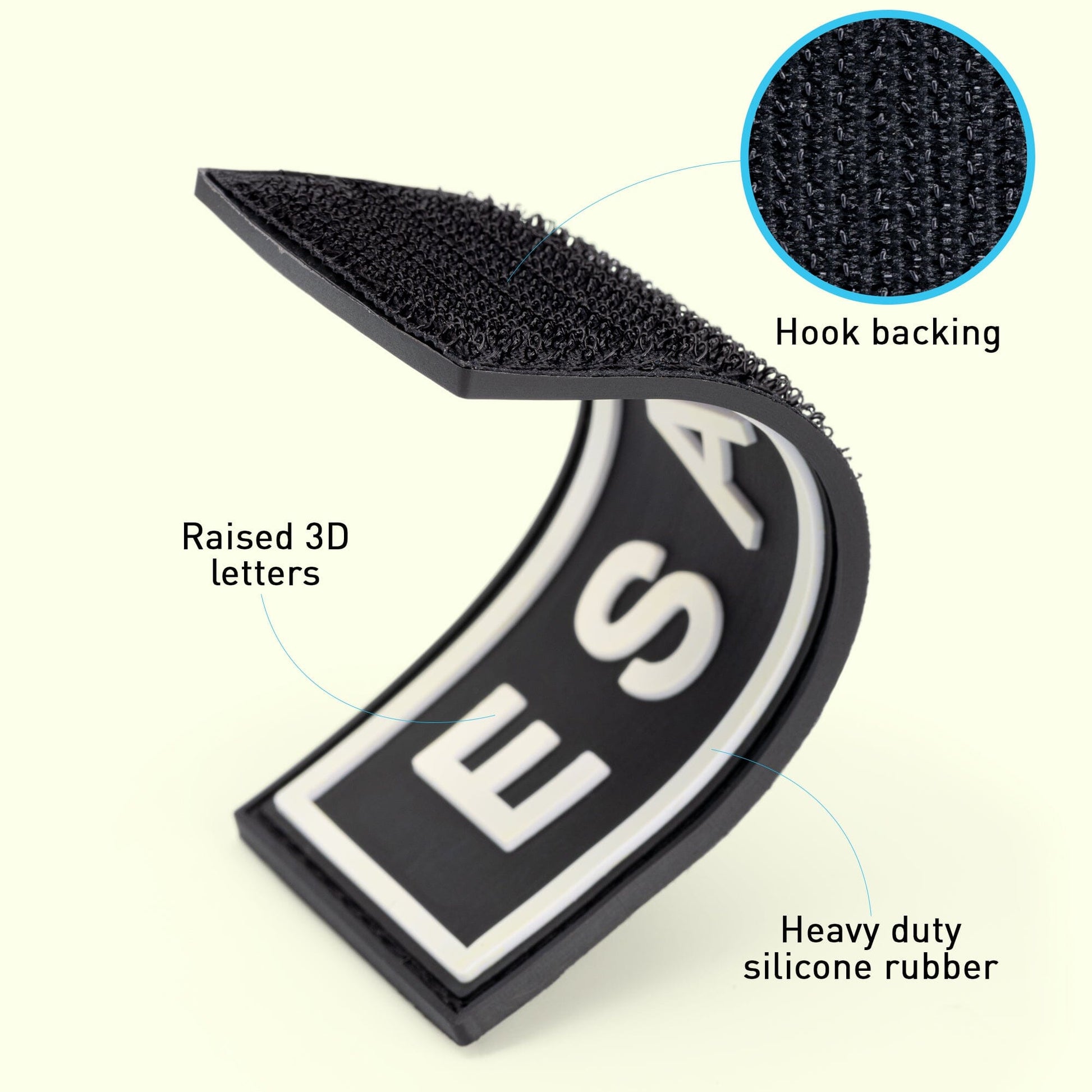 Dogline ESA dog 3D rubber patches – durable identification patches for emotional support animal gear