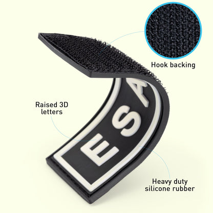 Dogline ESA dog 3D rubber patches – durable identification patches for emotional support animal gear