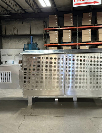 Owens Dog Box 55600 Professional K9 Series Kennel / 46.5 W x 133 D x 63.5 H / Hole Ventilation / Mill Finish Aluminum