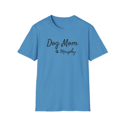 Personalized Dog Mom Shirt with Custom Pet Name – Paw Print Dog Lover T-Shirt