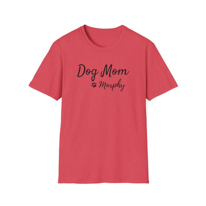 Personalized Dog Mom Shirt with Custom Pet Name – Paw Print Dog Lover T-Shirt