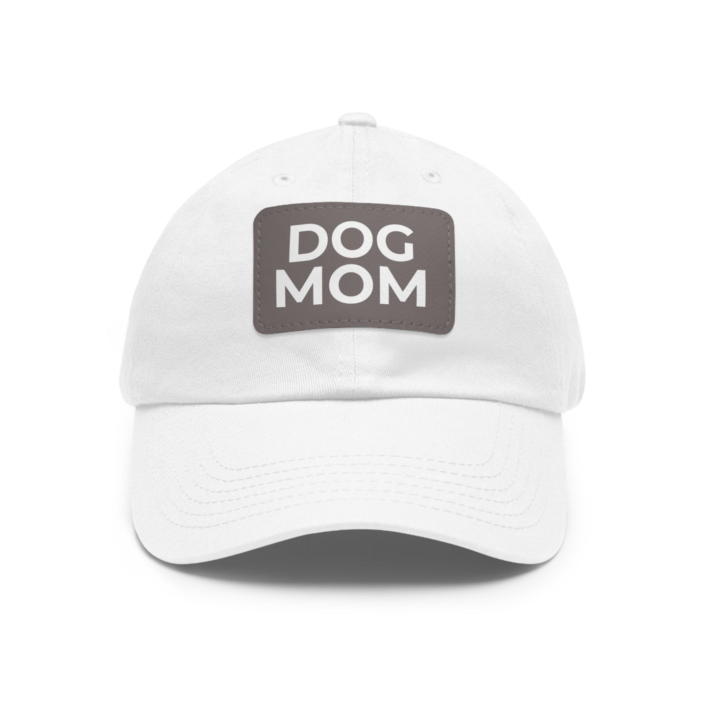 Dog Mom Leather Patch Dad Hat — Casual Pet Lover Baseball Cap