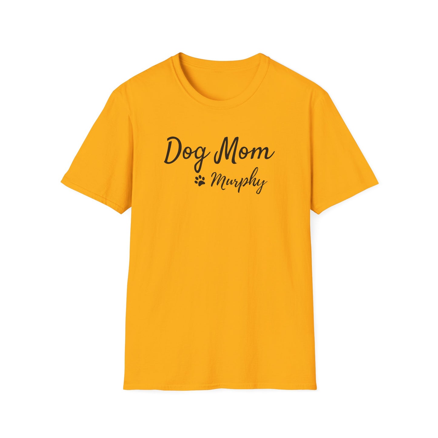 Personalized Dog Mom Shirt with Custom Pet Name – Paw Print Dog Lover T-Shirt