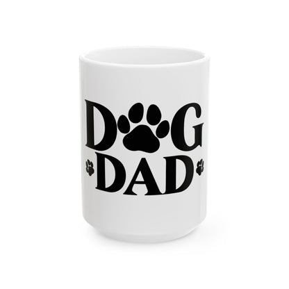 Dog Dad Coffee Mug – Paw Print Ceramic Gift for Dog Lovers