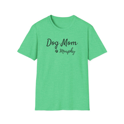 Personalized Dog Mom Shirt with Custom Pet Name – Paw Print Dog Lover T-Shirt