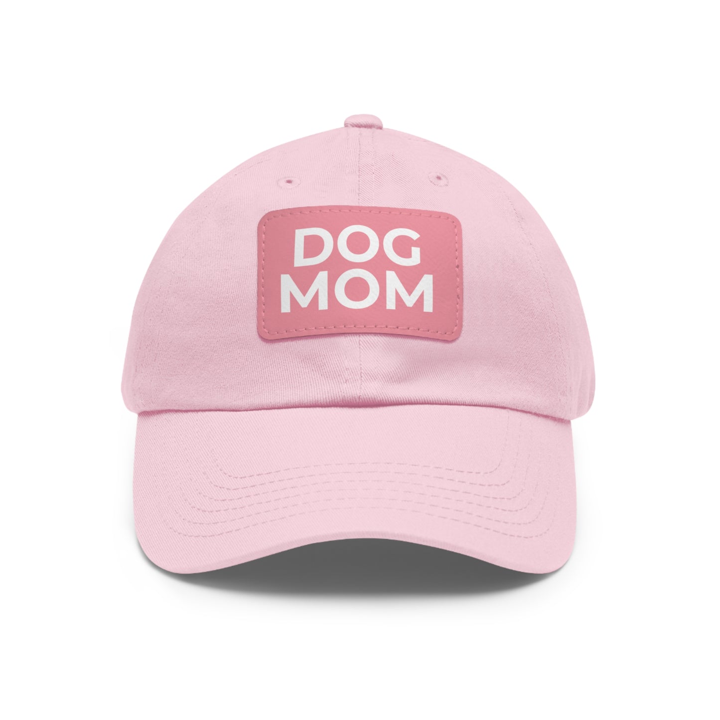 Dog Mom Leather Patch Dad Hat — Casual Pet Lover Baseball Cap