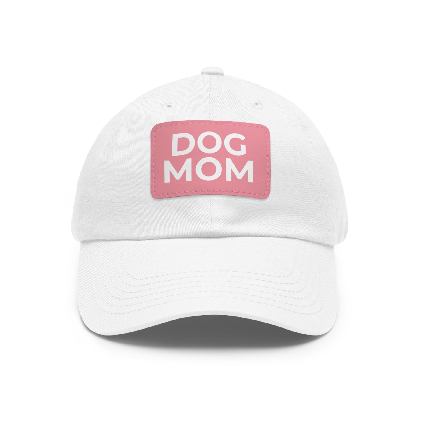 Dog Mom Leather Patch Dad Hat — Casual Pet Lover Baseball Cap