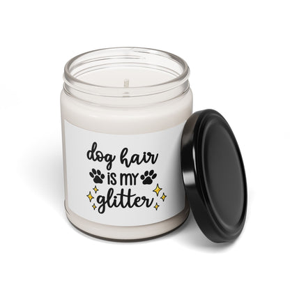 Dog Hair Is My Glitter Scented Soy Candle – Funny Dog Lover Candle, Clean-Burning Soy Candle for Dog Lovers