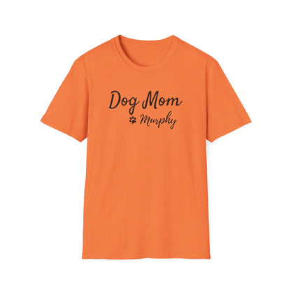 Personalized Dog Mom Shirt with Custom Pet Name – Paw Print Dog Lover T-Shirt