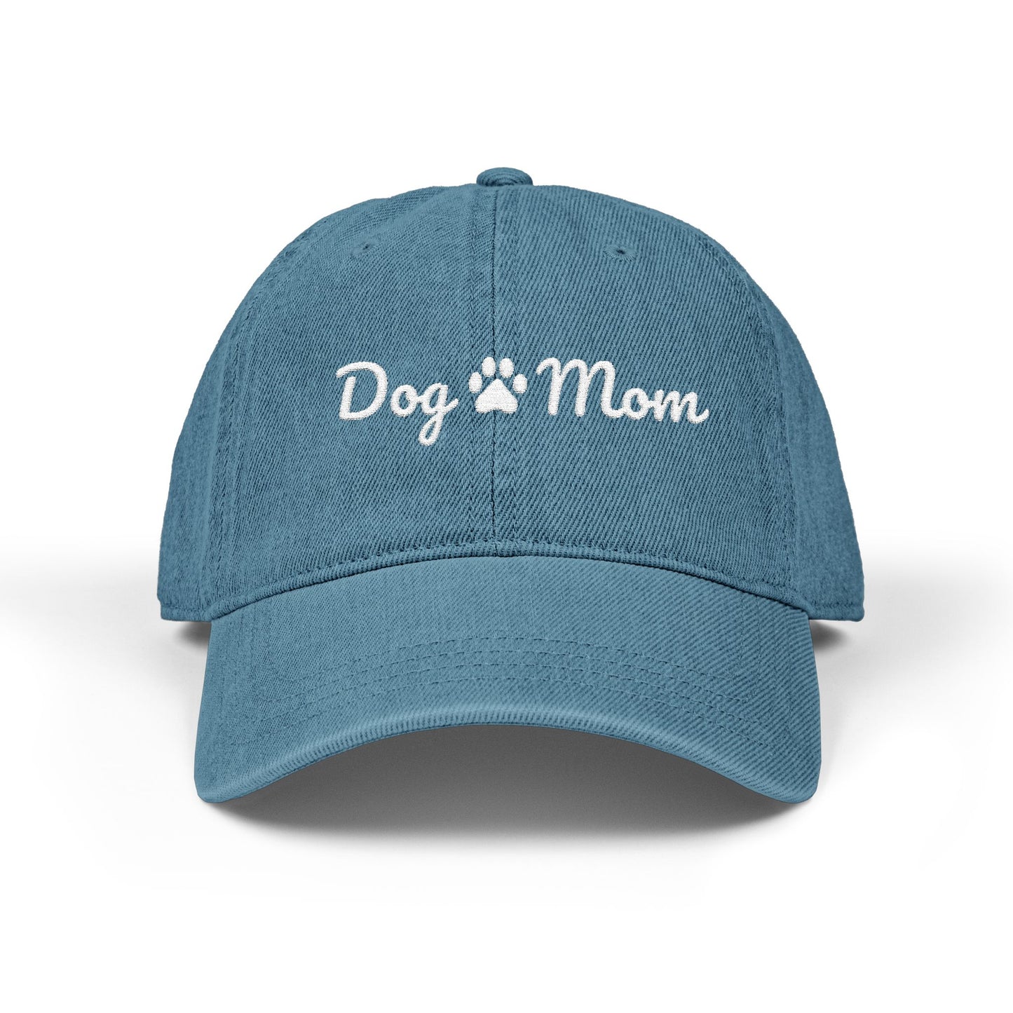 Personalized Denim Dog Mom Hat with Custom Pet Name – Adjustable Dog Lover Baseball Cap