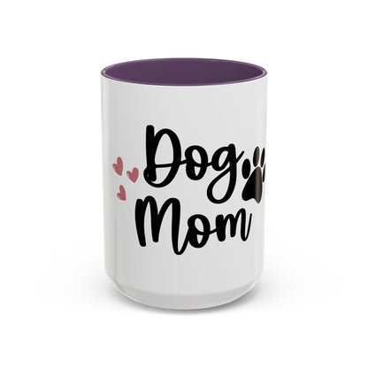 Dog Mom Coffee Mug – Cute Paw Print & Heart Accent Mug for Dog Lovers
