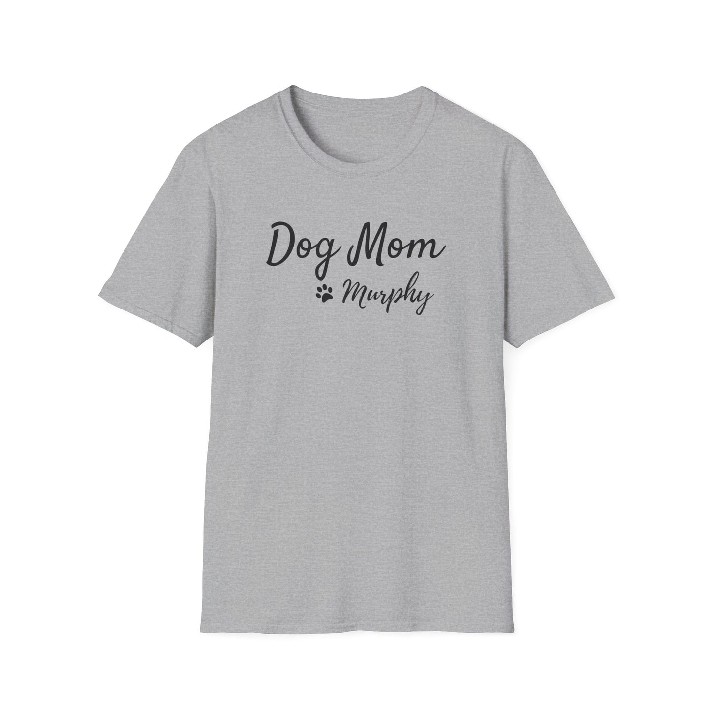 Personalized Dog Mom Shirt with Custom Pet Name – Paw Print Dog Lover T-Shirt