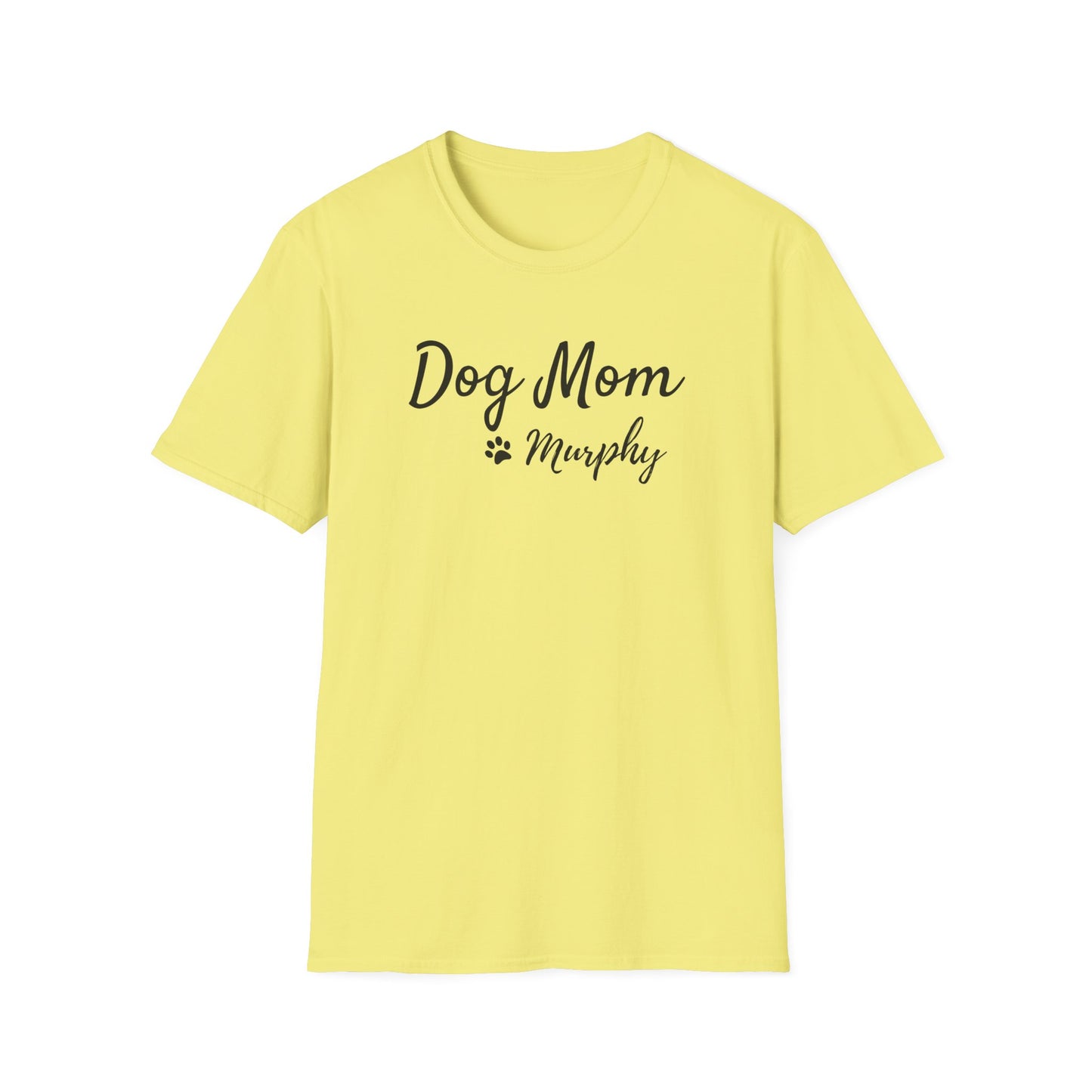 Personalized Dog Mom Shirt with Custom Pet Name – Paw Print Dog Lover T-Shirt