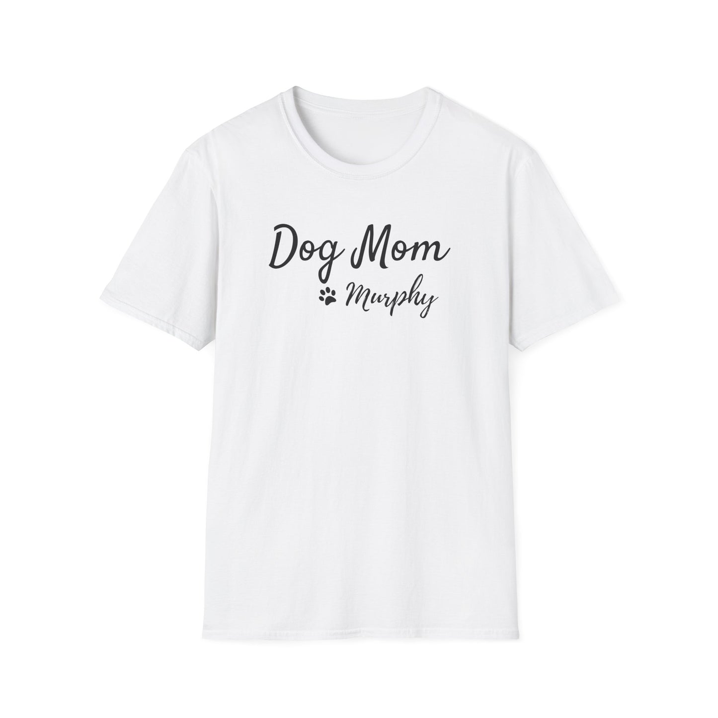 Personalized Dog Mom Shirt with Custom Pet Name – Paw Print Dog Lover T-Shirt
