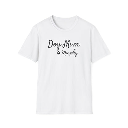 Personalized Dog Mom Shirt with Custom Pet Name – Paw Print Dog Lover T-Shirt