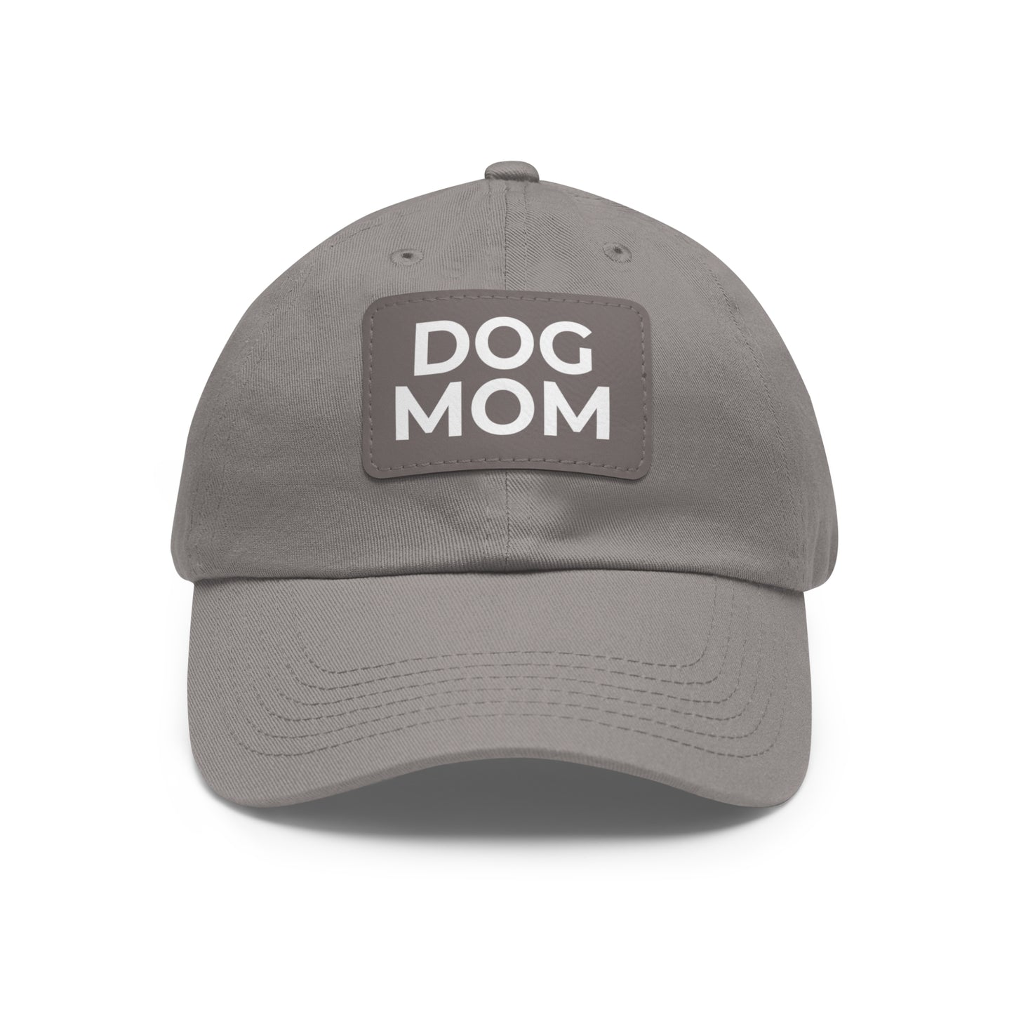 Dog Mom Leather Patch Dad Hat — Casual Pet Lover Baseball Cap