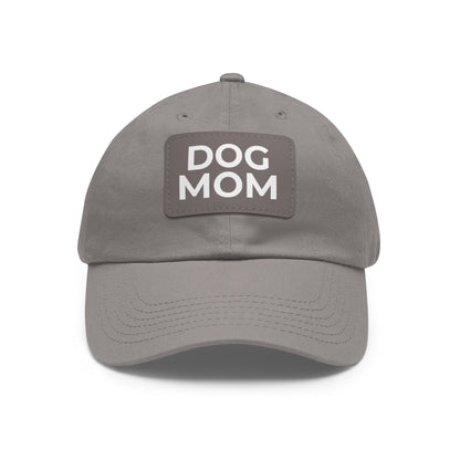 Dog Mom Leather Patch Dad Hat — Casual Pet Lover Baseball Cap