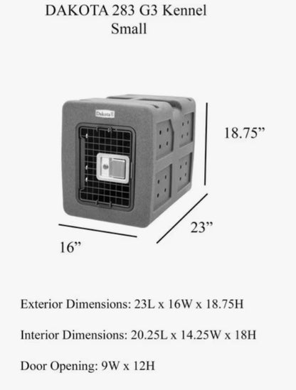 Dakota 283 G3 Framed Door portable Kennel Crate With Dakota Guard Antimicrobial