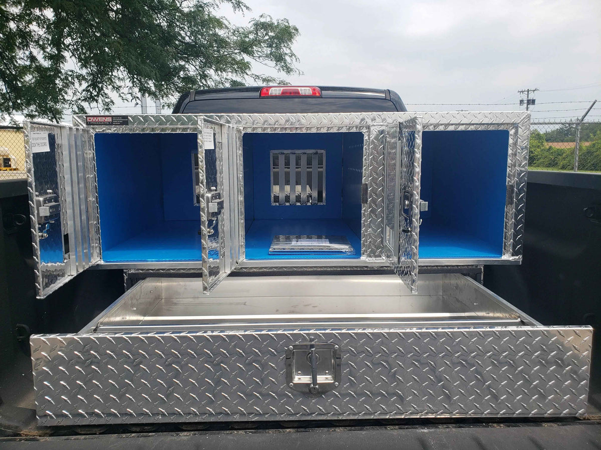 Owens Dog Box 55111 Pro Hunter Triple Compartment Bottom Storage 58"W x 40"D x 28"H - 20240722_123339