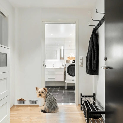 Hiddin Clear Acrylic Elevated Dog Feeder – Small Double Raised Dog Bowls with Stainless Steel Bowls