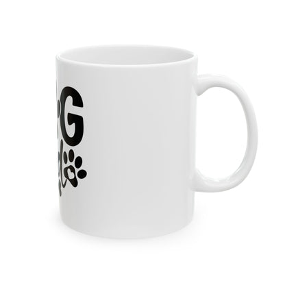 Dog Dad Ceramic Mug – Paw Print Coffee Cup Gift for Dog Lovers