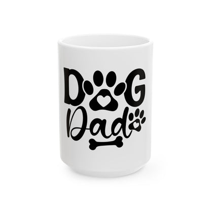 Dog Dad Ceramic Mug – Paw Print Coffee Cup Gift for Dog Lovers