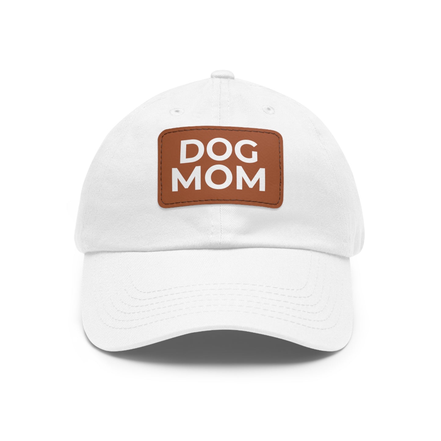 Dog Mom Leather Patch Dad Hat — Casual Pet Lover Baseball Cap