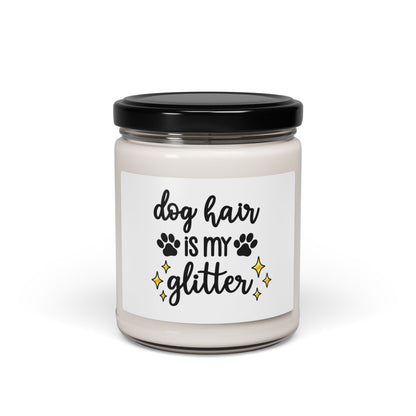 Dog Hair Is My Glitter Scented Soy Candle – Funny Dog Lover Candle, Clean-Burning Soy Candle for Dog Lovers