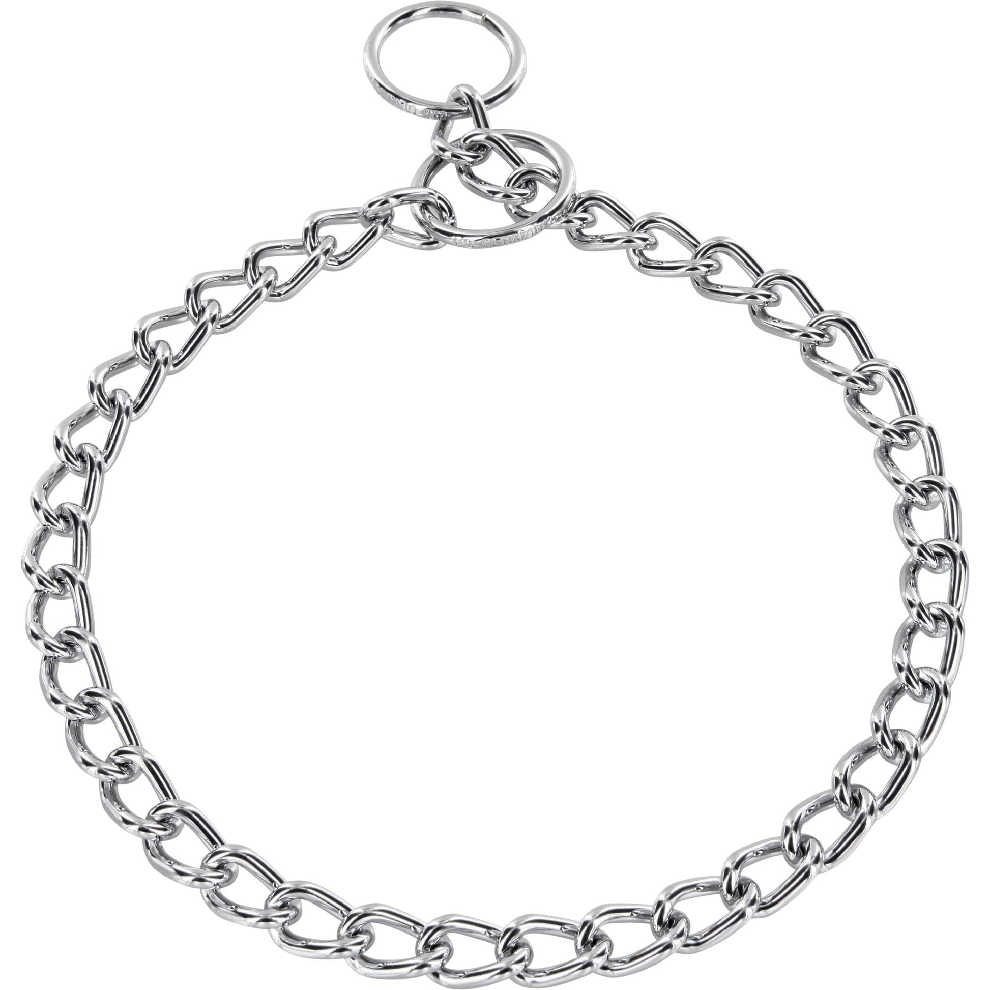 Herm Sprenger slide chain collar – chrome-plated steel dog training collar for gentle correction and control
