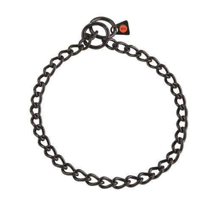 Herm Sprenger slide chain collar – black stainless steel dog training collar for smooth correction and durable performance