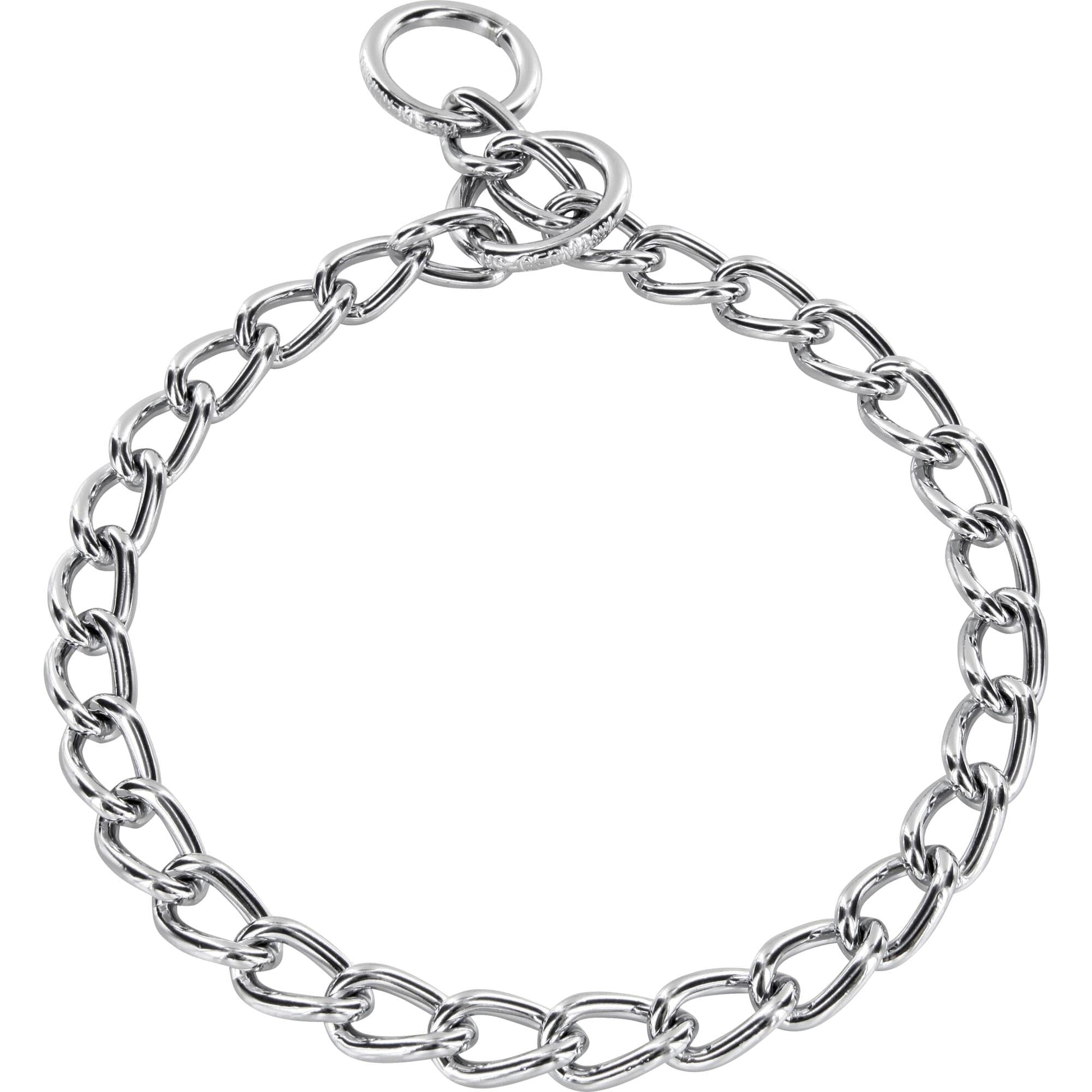 Herm Sprenger slide chain collar – chrome-plated steel dog training collar for gentle correction and control