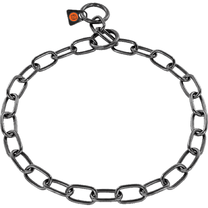 Herm Sprenger short link fur saver collar – black stainless steel dog collar designed to prevent coat damage during training
