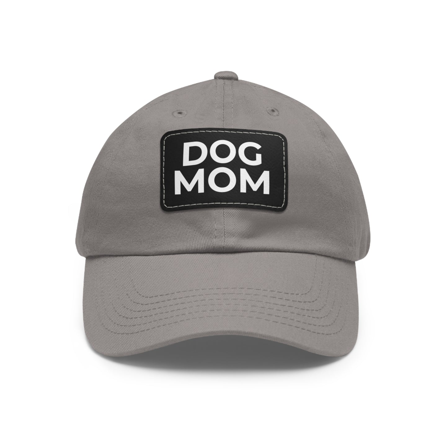 Dog Mom Leather Patch Dad Hat — Casual Pet Lover Baseball Cap