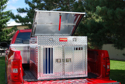 Owens Dog Box 55056 Double Compartment With Top Storage Tall All Season Vents 38"W x 45"D x 32"H - 55056_lg