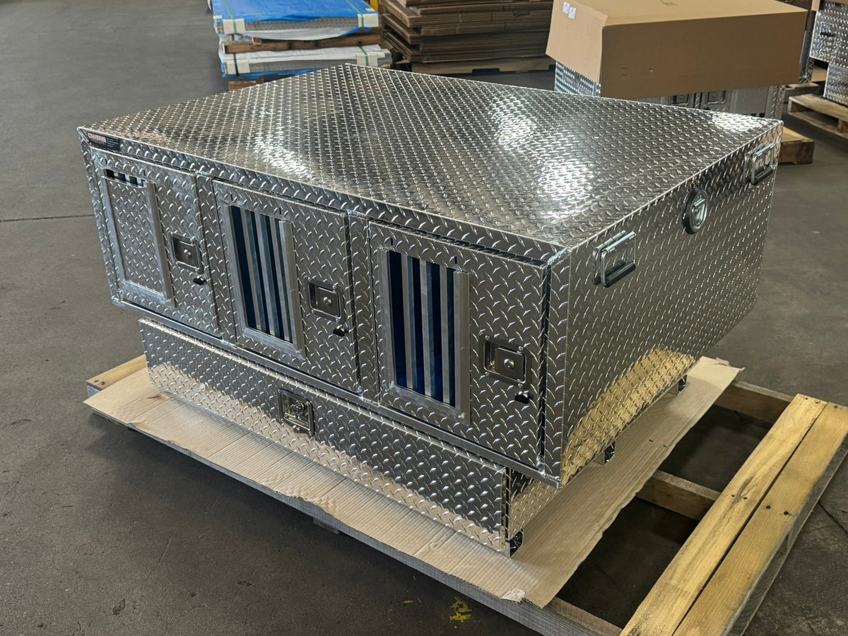 Owens Dog Box 55111 Pro Hunter Triple Compartment Bottom Storage 58"W x 40"D x 28"H - 55111Front_SideView