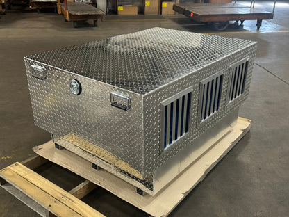 Owens Dog Box 55111 Pro Hunter Triple Compartment Bottom Storage 58"W x 40"D x 28"H - 55111Side_RearView