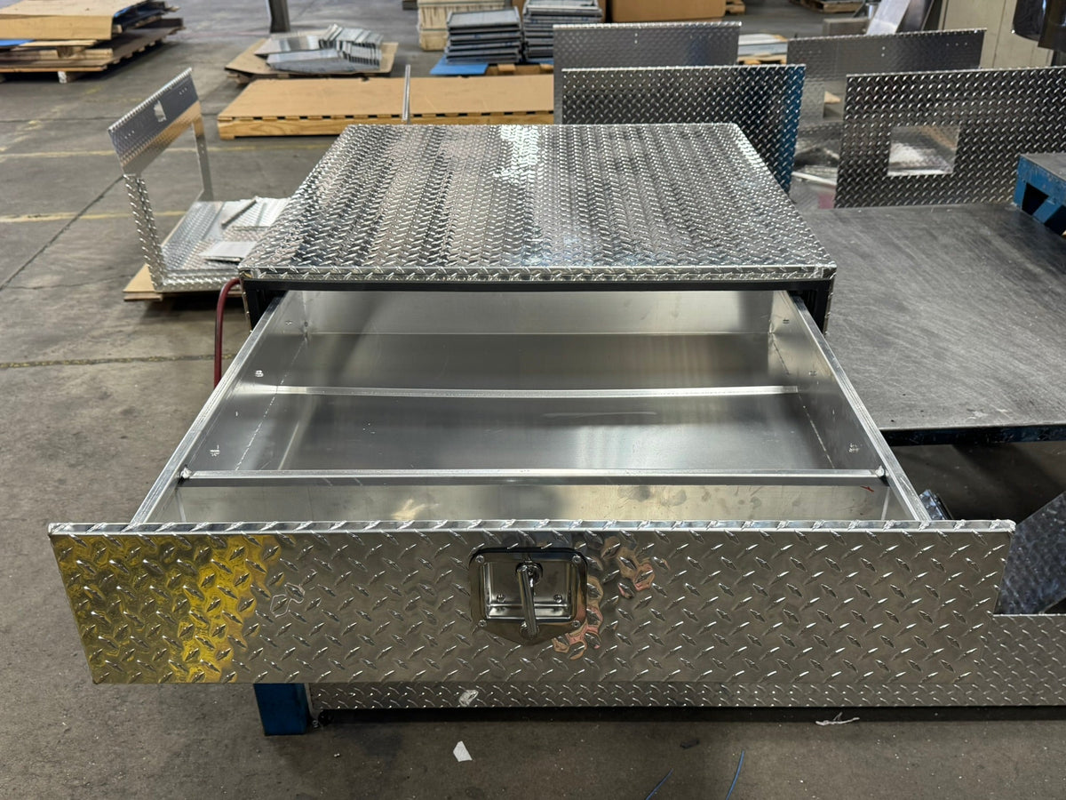 Owens Bottom Drawer Storage Add-On 55125 For Hunter Series Dog Boxes 38"W x 40"D x 10"H - 55125DrawerOpenFrontTopView