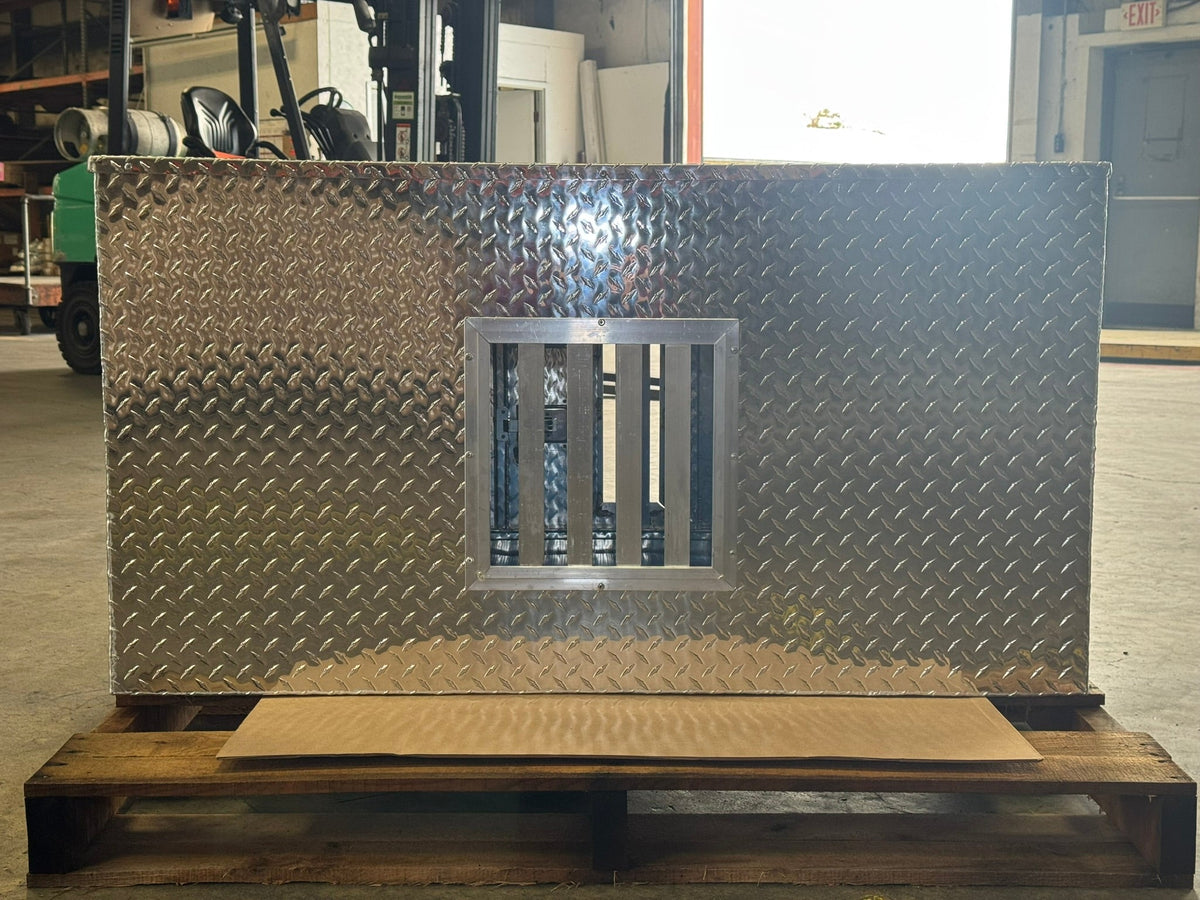 Owens Dog Box 55158 Triple Compartment No Storage Tall Standard Vents 48"W x 36"D x 26"H - 55158Back