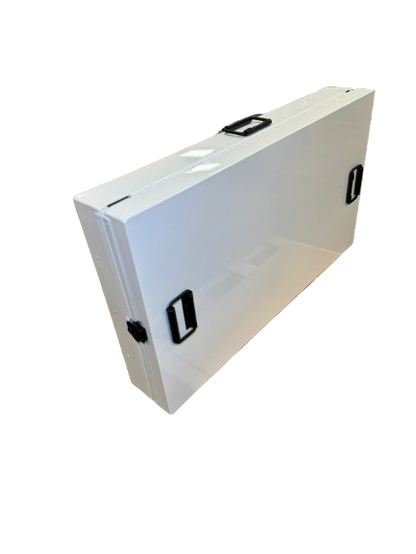 Owens 55305 Professional K9 Series XL Collapsible Working Dog Crate Single Compartment White Mill Finish Aluminum 22.25"W x 41"D x 29"H - 55305_Closed
