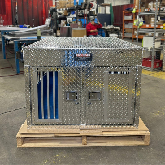 Owens Dog Box 55461 Double Compartment Tall All Season Vents 38"W x 45"D x 28"H - 55461_-_Owens_Products
