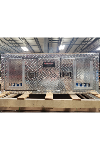 Owens Dog Box 55477 Shallow Double Compartment All Season Vents 48"W x 36"D x 20"H - 55477