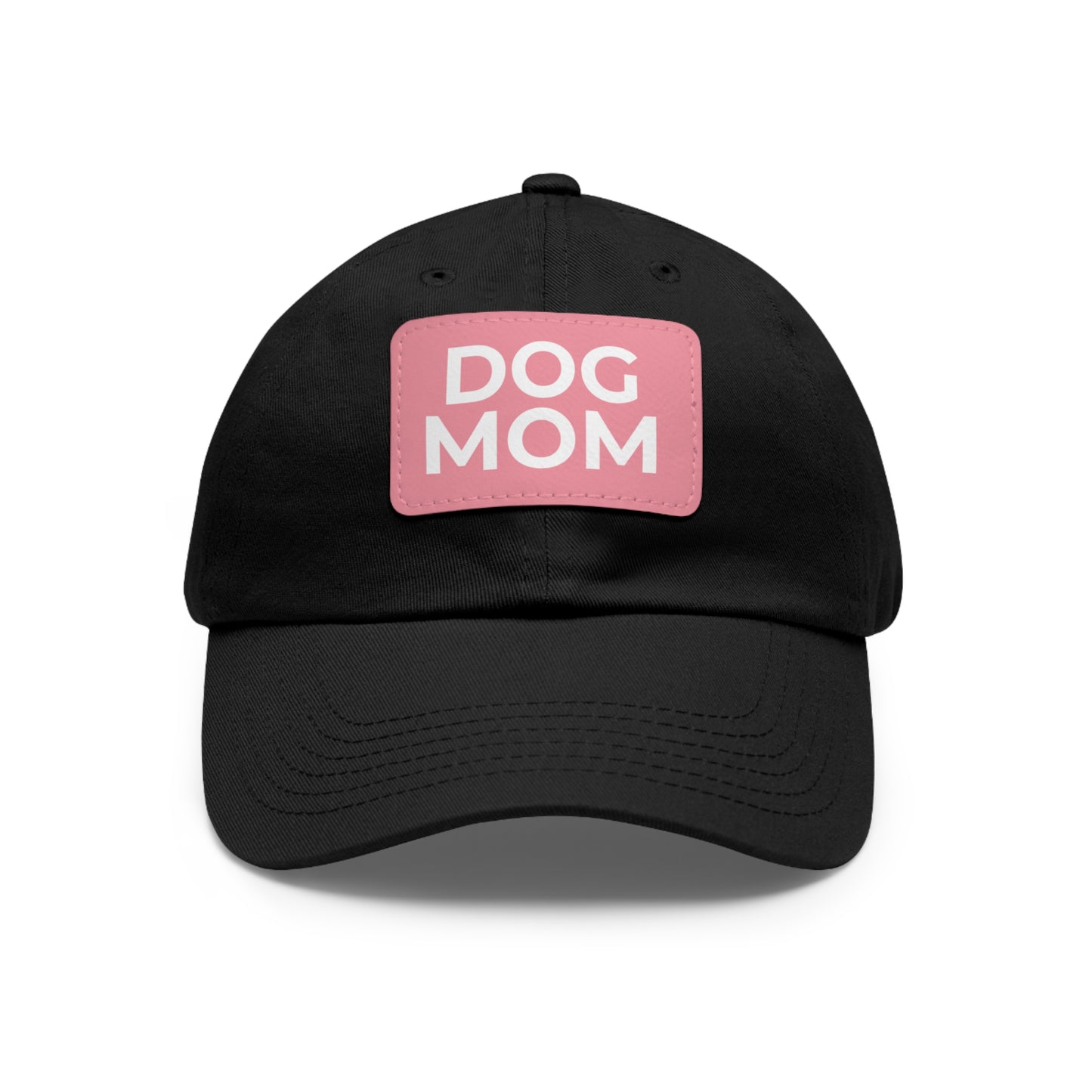 Dog Mom Leather Patch Dad Hat — Casual Pet Lover Baseball Cap