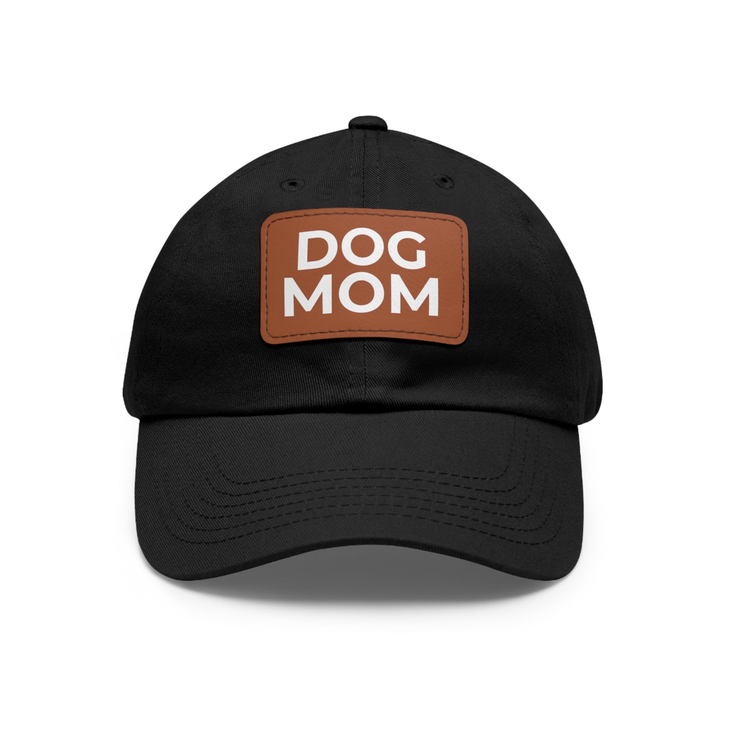 Dog Mom Leather Patch Dad Hat — Casual Pet Lover Baseball Cap
