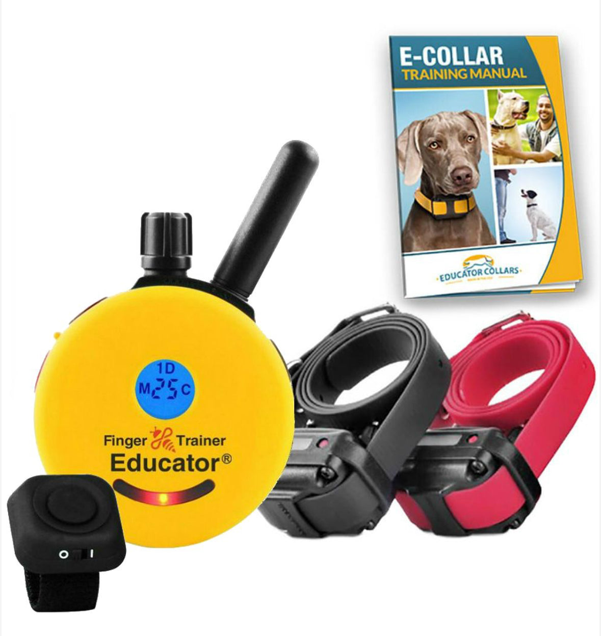 E-Collar FT 332 Finger Educator Remote Dog Trainer 1/2 Mile For 2 Dogs