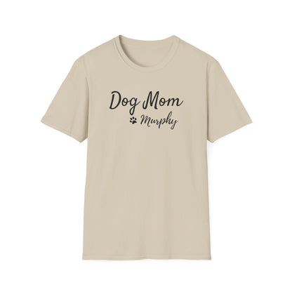 Personalized Dog Mom Shirt with Custom Pet Name – Paw Print Dog Lover T-Shirt