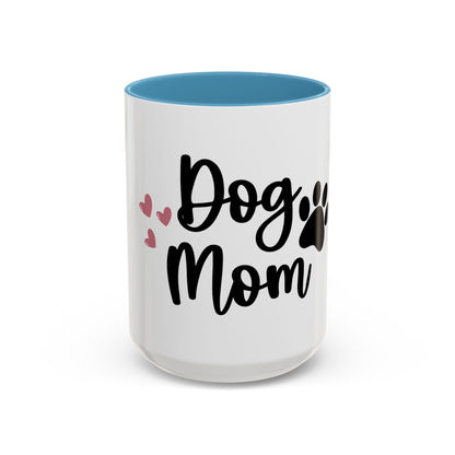 Dog Mom Coffee Mug – Cute Paw Print & Heart Accent Mug for Dog Lovers
