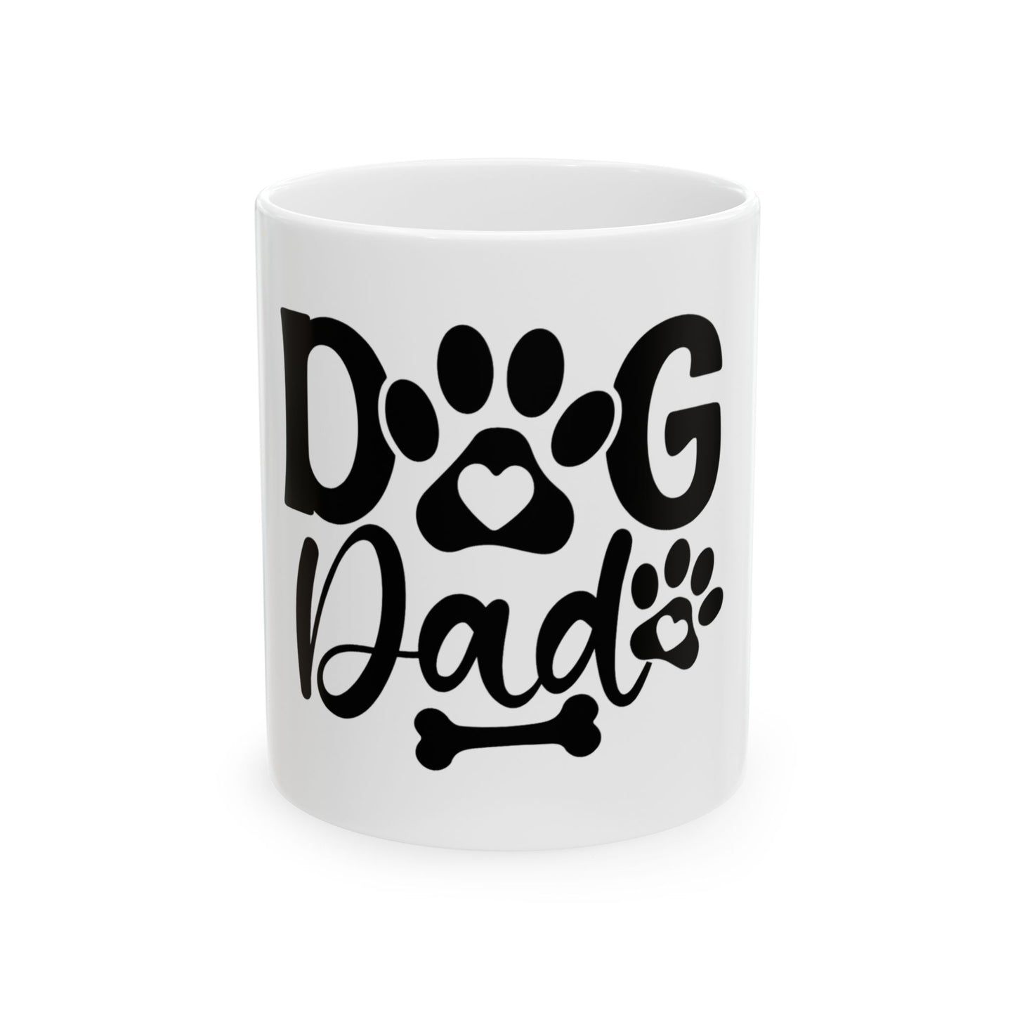 Dog Dad Ceramic Mug – Paw Print Coffee Cup Gift for Dog Lovers