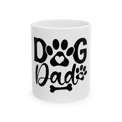 Dog Dad Ceramic Mug – Paw Print Coffee Cup Gift for Dog Lovers